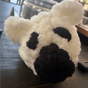 Cuddly White and Black Stuffed Animal